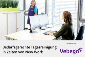 Anlaufbild Whitepaper Vebego: Bedarfsgerechte Tagesreinigung in Zeiten von New Work