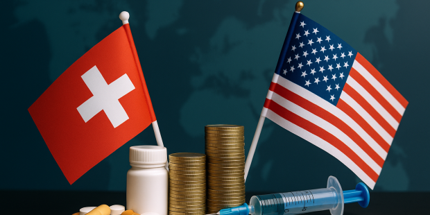 Symbolbild Pharmstandort Schweiz vs. USA