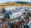 Aussicht auf Pfizer-Gelände in Freiburg aus der Vogelperspektive
